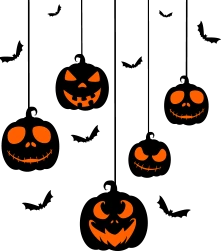 unvergessliche hochzeit halloween hanging pumpkins