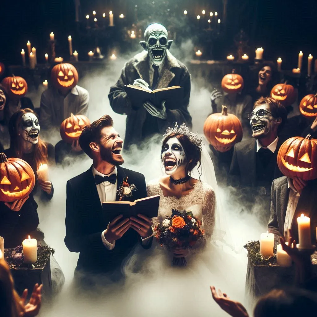 unvergessliche-hochzeit helloween brautpaar beim ja-wort