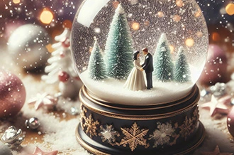 unvergessliche hochzeit newyear snowglobe